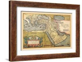 Map of the Middle East-Abraham Ortelius-Framed Art Print