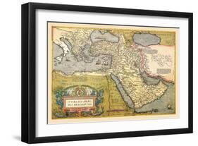 Map of the Middle East-Abraham Ortelius-Framed Art Print