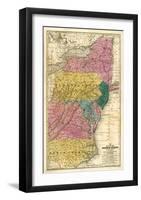 Map of the Middle States, c.1839-Samuel Augustus Mitchell-Framed Art Print