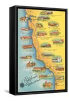 Map of the Missions, California-null-Framed Stretched Canvas