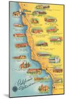 Map of the Missions, California-null-Mounted Art Print