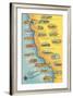 Map of the Missions, California-null-Framed Art Print