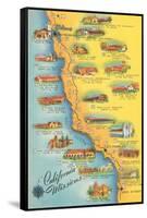 Map of the Missions, California-null-Framed Stretched Canvas