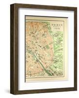 Map of the Monuments in Paris-null-Framed Giclee Print