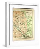 Map of the Monuments in Paris-null-Framed Giclee Print