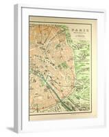 Map of the Monuments in Paris-null-Framed Giclee Print