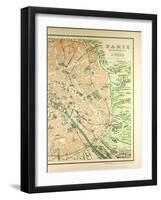 Map of the Monuments in Paris-null-Framed Giclee Print