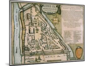 Map of the Moscow Kremlin (Castellum Urbis Moskva), Russia, 1597-Willem Janszoon Blaeu-Mounted Giclee Print