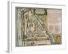 Map of the Moscow Kremlin (Castellum Urbis Moskva), Russia, 1597-Willem Janszoon Blaeu-Framed Giclee Print