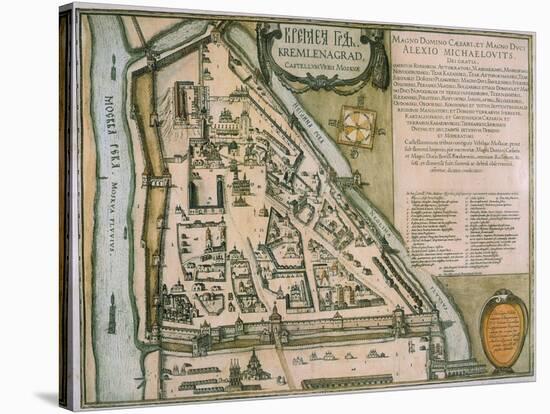 Map of the Moscow Kremlin (Castellum Urbis Moskva), Russia, 1597-Willem Janszoon Blaeu-Stretched Canvas