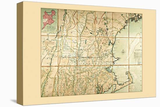 Map of the Most Inhabited Part of New England-T. Jefferys-Stretched Canvas