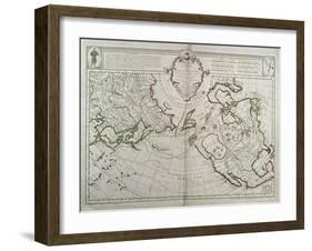 Map of the New Discoveries to the North of the South Seas, 1750-Guillaume Delisle-Framed Giclee Print