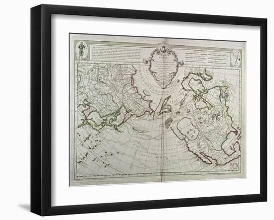 Map of the New Discoveries to the North of the South Seas, 1750-Guillaume Delisle-Framed Giclee Print