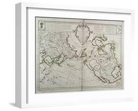 Map of the New Discoveries to the North of the South Seas, 1750-Guillaume Delisle-Framed Giclee Print