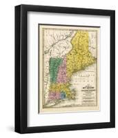 Map of the New England or Eastern States, c.1839-Samuel Augustus Mitchell-Framed Art Print