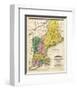 Map of the New England or Eastern States, c.1839-Samuel Augustus Mitchell-Framed Art Print