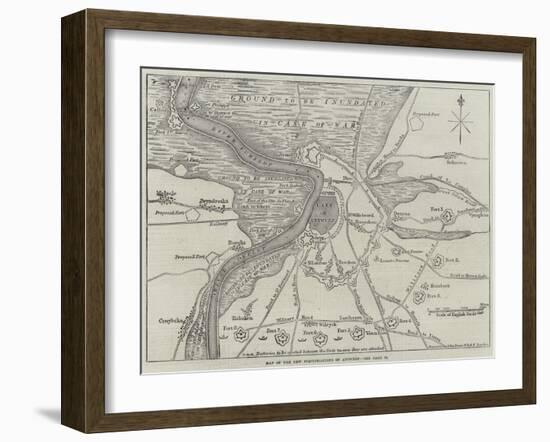 Map of the New Fortifications of Antwerp-John Dower-Framed Giclee Print