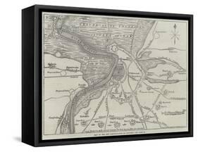 Map of the New Fortifications of Antwerp-John Dower-Framed Stretched Canvas