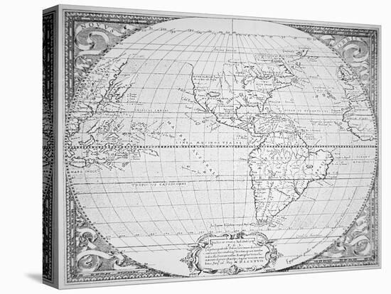 Map of the New World 1587-Richard Hakluyt-Stretched Canvas