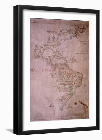 Map of the New World, C.1532-null-Framed Premium Giclee Print