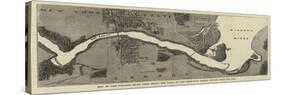 Map of the Niagara River from Above the Falls to the Whirlpool Where Captain Webb Was Lost-null-Stretched Canvas