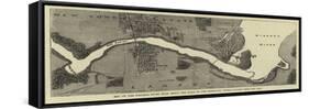 Map of the Niagara River from Above the Falls to the Whirlpool Where Captain Webb Was Lost-null-Framed Stretched Canvas