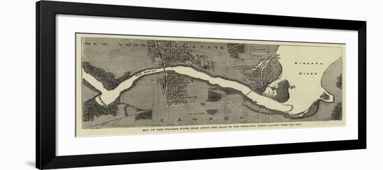 Map of the Niagara River from Above the Falls to the Whirlpool Where Captain Webb Was Lost-null-Framed Giclee Print