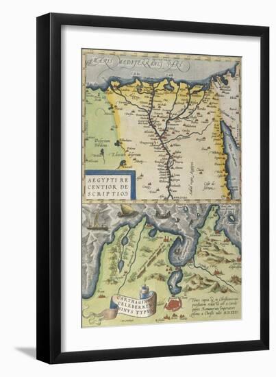 Map of the Nile Delta and of Ancient City of Carthage, from Theatrum Orbis Terrarum-null-Framed Premium Giclee Print