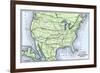 Map of the North American Transcontinental Railways, 1800s-null-Framed Giclee Print