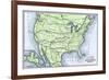 Map of the North American Transcontinental Railways, 1800s-null-Framed Giclee Print