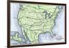 Map of the North American Transcontinental Railways, 1800s-null-Framed Giclee Print