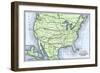 Map of the North American Transcontinental Railways, 1800s-null-Framed Giclee Print