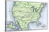 Map of the North American Transcontinental Railways, 1800s-null-Stretched Canvas