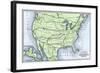 Map of the North American Transcontinental Railways, 1800s-null-Framed Giclee Print