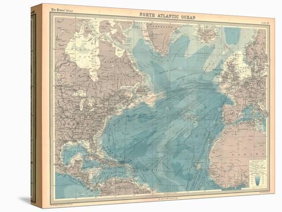 Map of the North Atlantic Ocean-Unknown-Stretched Canvas