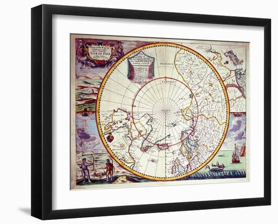 Map of the North Pole-John Seller-Framed Giclee Print