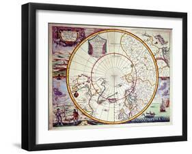 Map of the North Pole-John Seller-Framed Giclee Print