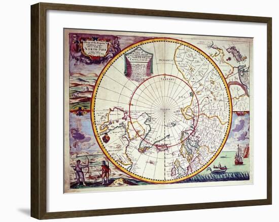 Map of the North Pole-John Seller-Framed Giclee Print