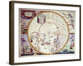 Map of the North Pole-John Seller-Framed Giclee Print