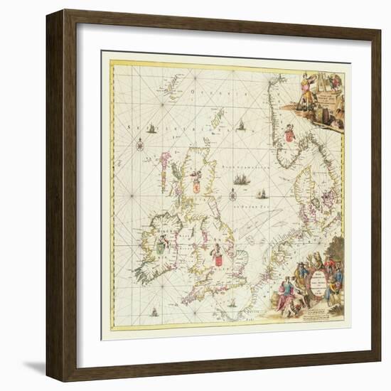 Map of the North Sea, c.1675-Frederick de Wit-Framed Giclee Print