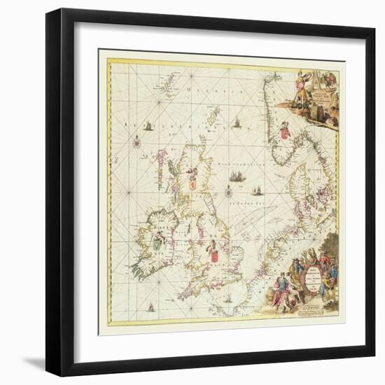 Map of the North Sea, c.1675-Frederick de Wit-Framed Giclee Print