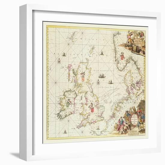 Map of the North Sea, c.1675-Frederick de Wit-Framed Giclee Print