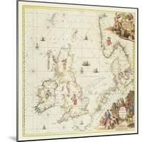 Map of the North Sea, c.1675-Frederick de Wit-Mounted Giclee Print