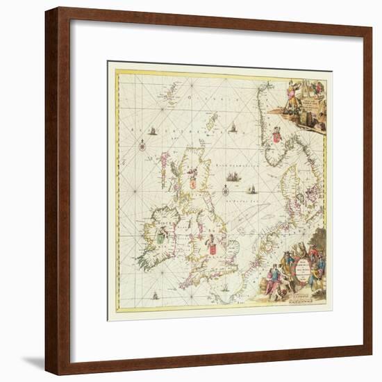 Map of the North Sea, c.1675-Frederick de Wit-Framed Giclee Print