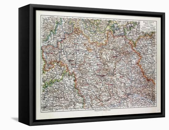Map of the Northern Part of Bavaria, Germany, 1899-null-Framed Stretched Canvas
