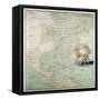 Map of the Northern Section of North America-Abbott Claude Bernou-Framed Stretched Canvas