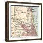 Map of the Northside of Chicago (C. 1900), Maps-Encyclopaedia Britannica-Framed Art Print