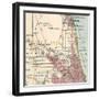 Map of the Northside of Chicago (C. 1900), Maps-Encyclopaedia Britannica-Framed Art Print