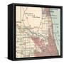 Map of the Northside of Chicago (C. 1900), Maps-Encyclopaedia Britannica-Framed Stretched Canvas