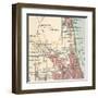 Map of the Northside of Chicago (C. 1900), Maps-Encyclopaedia Britannica-Framed Art Print